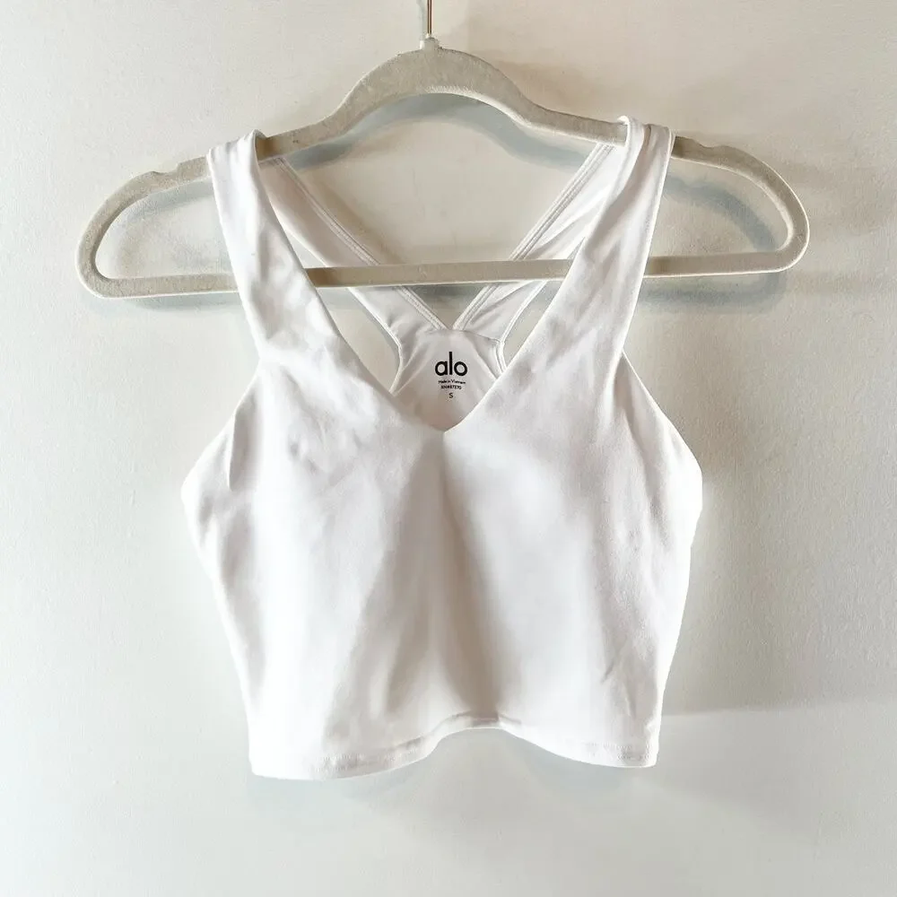 Alo Airbrush Real Bra Tank Top White Small